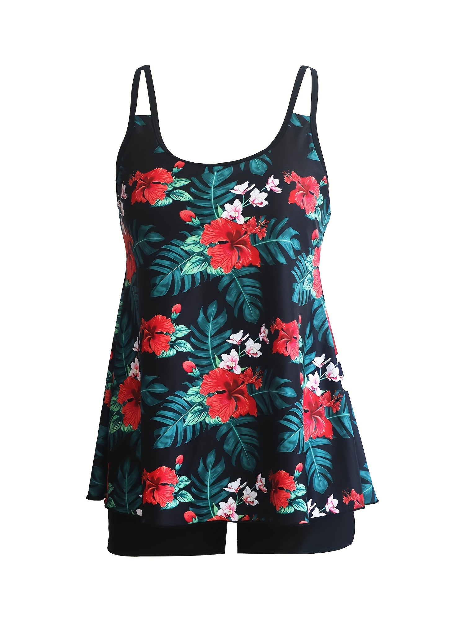 2025 Tankini Swimsuit for Woman Tummy Control Flowy Swimwear Two Piece Bathing Suit Swim Tank Top with Boyshorts