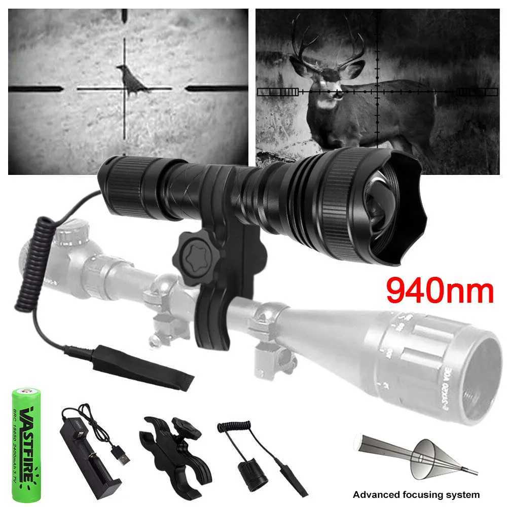 850nm/940nm Infrared Flashlight Adjustable Focus Zoomable IR Hunting Torch Infrared Radiation Weapon Light Night Vision Devices M251117