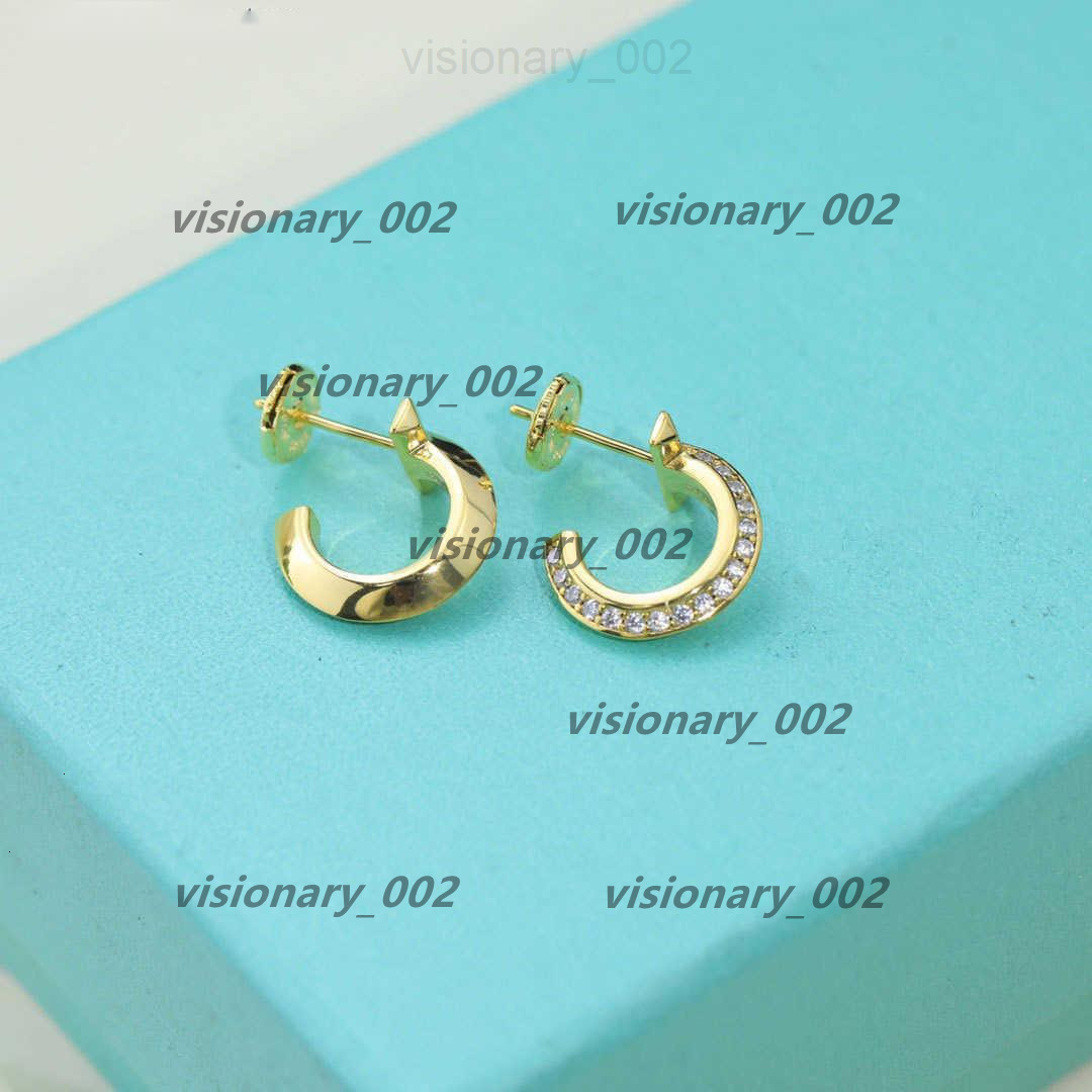 and co earing Stud 925 silver material simple and fashionable design highend diamond inlaid ring earrings H25 CG67 tiffamy tiffanyx tiffanys YYFF
