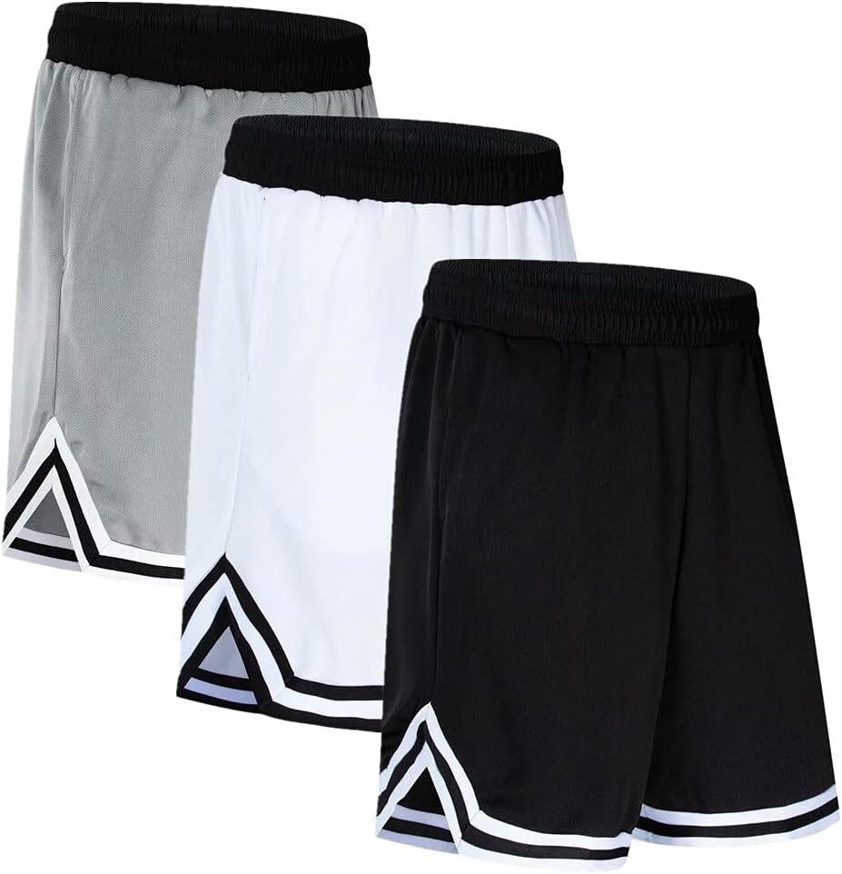 Men's basketball with zippered pockets, sports shorts