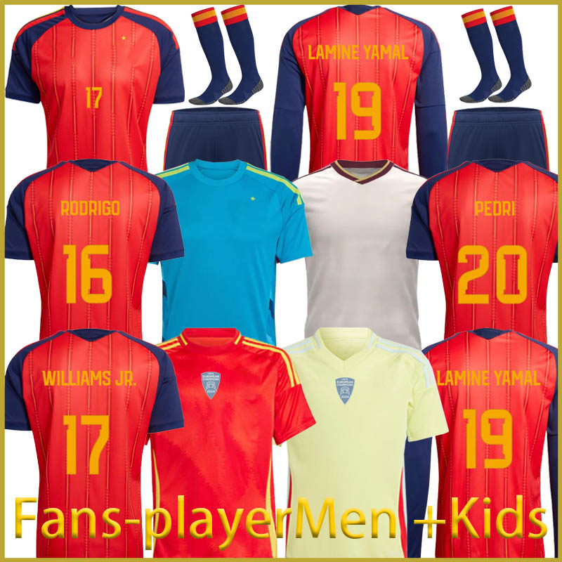 26 27 World Cup Spain soccer jerseys LAMINE YAMAL PEDRI Espana MORATA CARVAL 2026 WILLIAMS JR Spanish Espana OLMO fans Player football shirt home away men kids kit