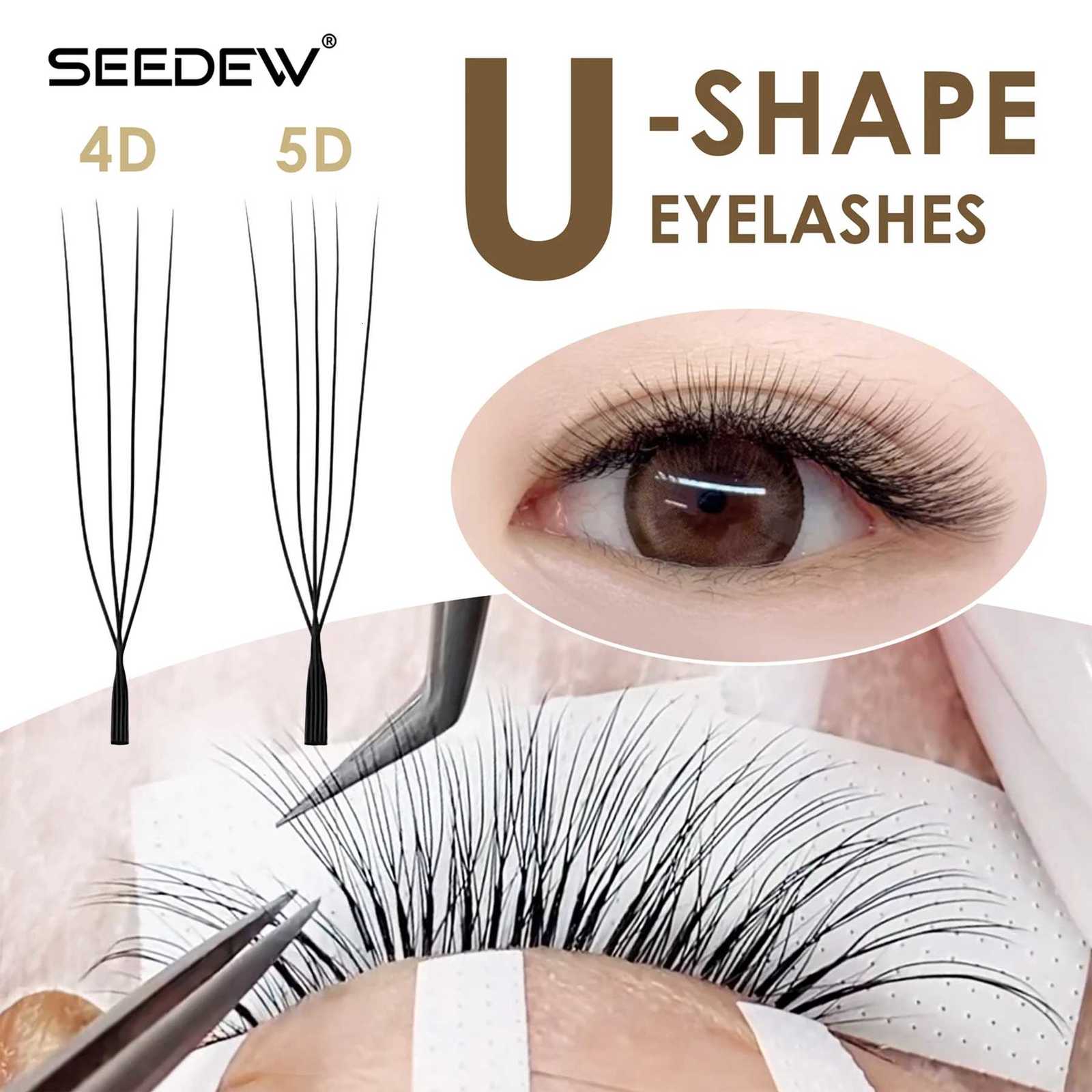 SEEDEW 2D/3D/4D/5D U Shaped Eyelashes Extension Premium Soft False Eyelashes Premade Fan U LashesT251117