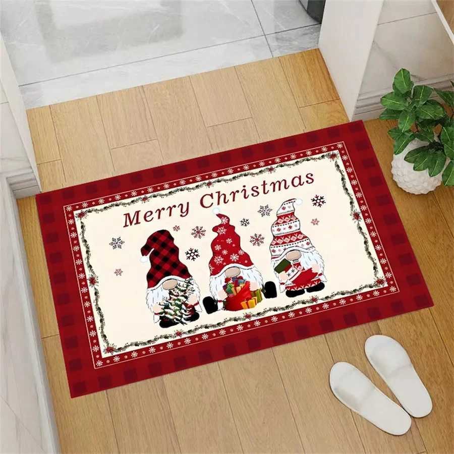 Charming Crystal Velvet Rug - Festive Christmas Design Doormat Soft Non-Slip Entrance Decor Perfect Holiday GiftM251117