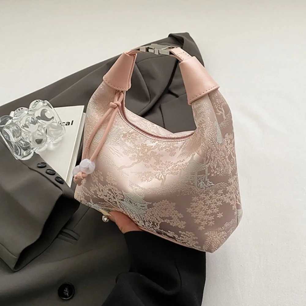 Fashion Embroidered Chinese Style Handbag Canvas Zipper Pea Purses Adjustable Cheongsam Bag Women Z250617