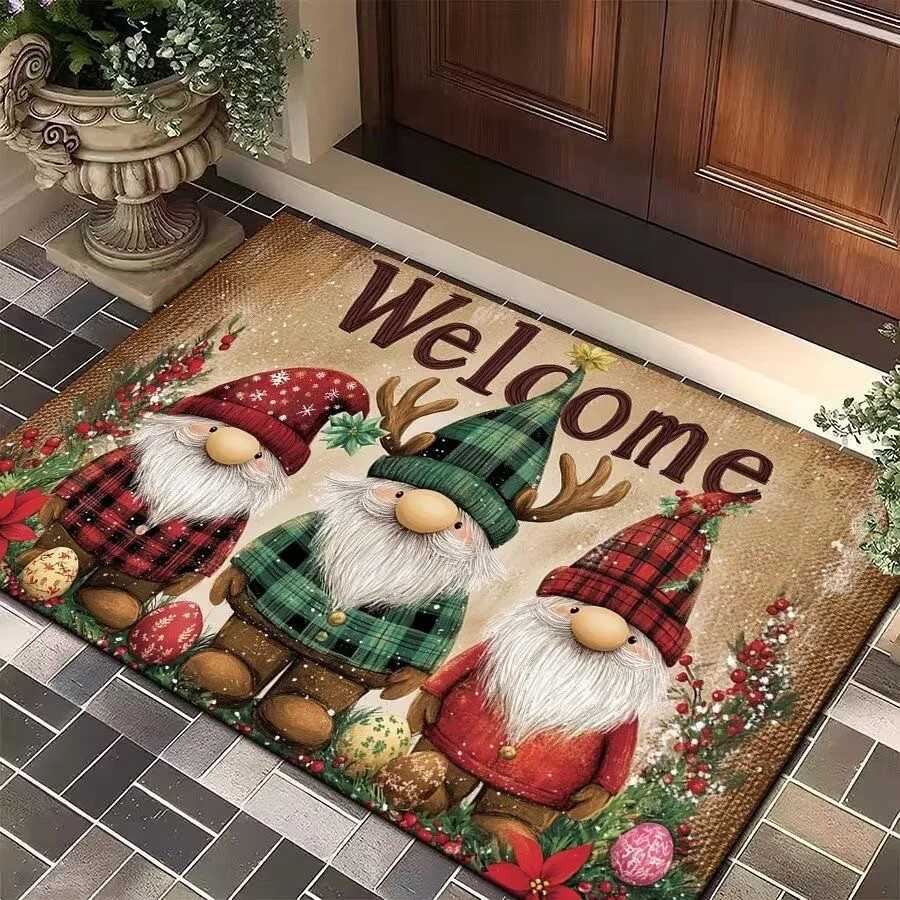 VIKAMA Christmas Cartoon Printed Carpet Home Decor Dirt-Resistant Easy To Clean Entrance Hall Hallway Bathroom Non-Slip MatM251117