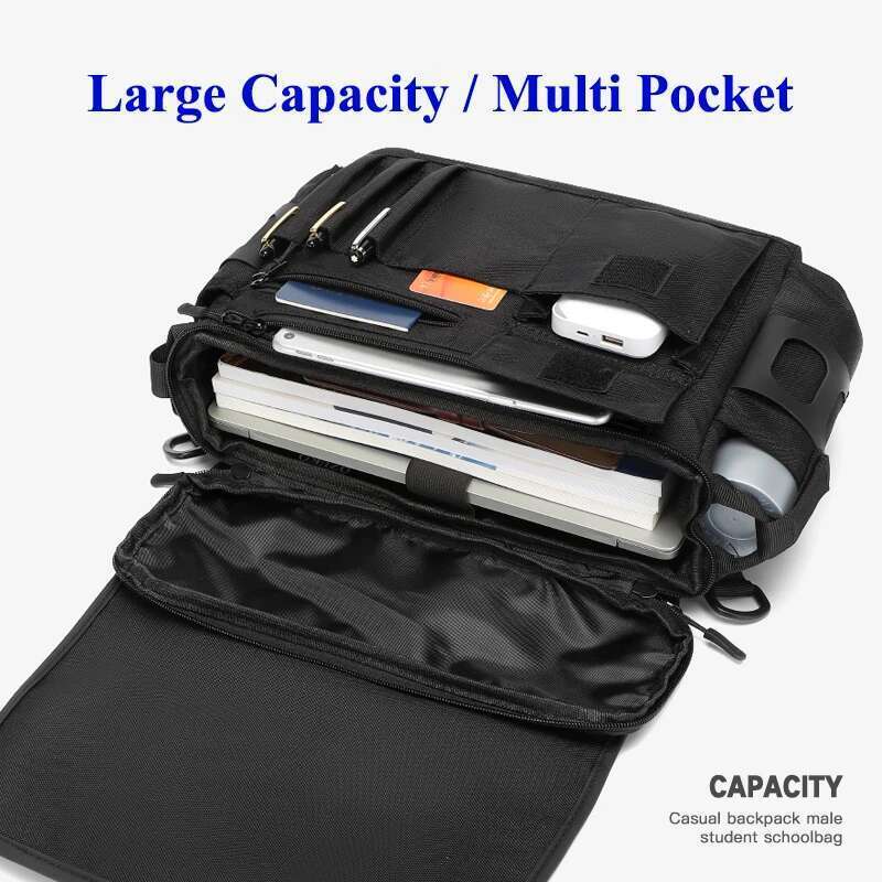 OZUKO Men Shoulder High Quality Large Messenger Bags Male Water Resistant Handbag Outdoor Short Trip Crossbody Bag