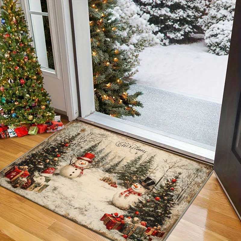 VIKAMA Christmas Carpet Welcome Mat Winter Floor Mat Rug For Bedroom Carpet For Live Room Indoor CarpetM251117