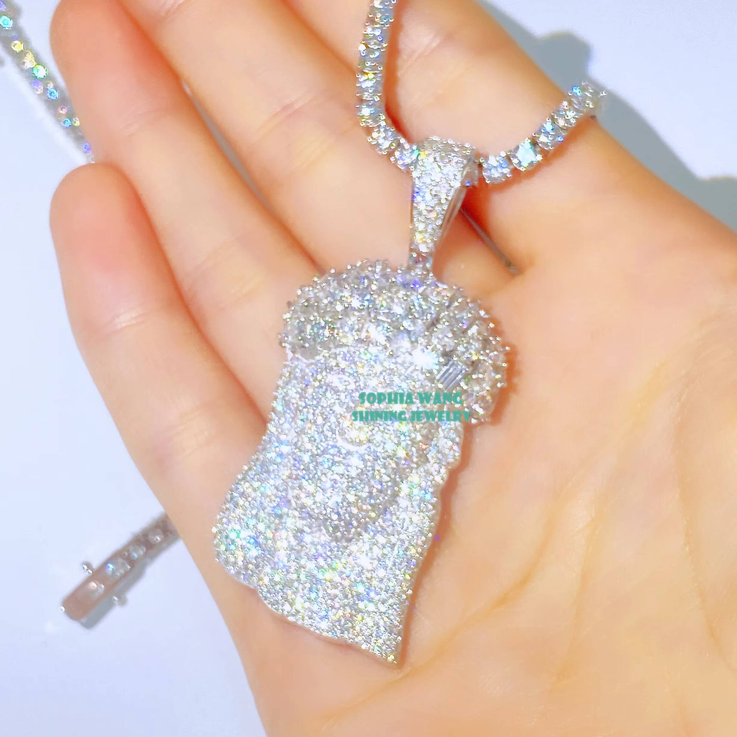 Hip Hop Men Jewelry 925 Sterling Silver Moissanite Diamond Vvs Jesus Pendant Custom Iced Out Pendants