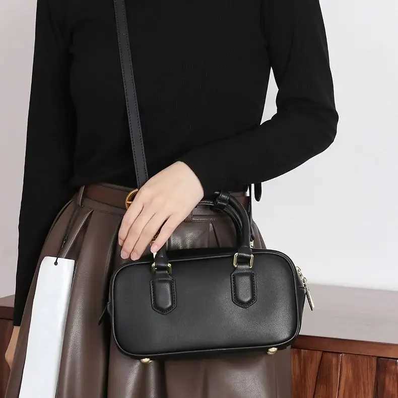 Womens Crossbody Bag - Versatile Shoulder Bag with Large Capacity Commuter Bowling Bag - Niche Leather Handbag for WomenW251115