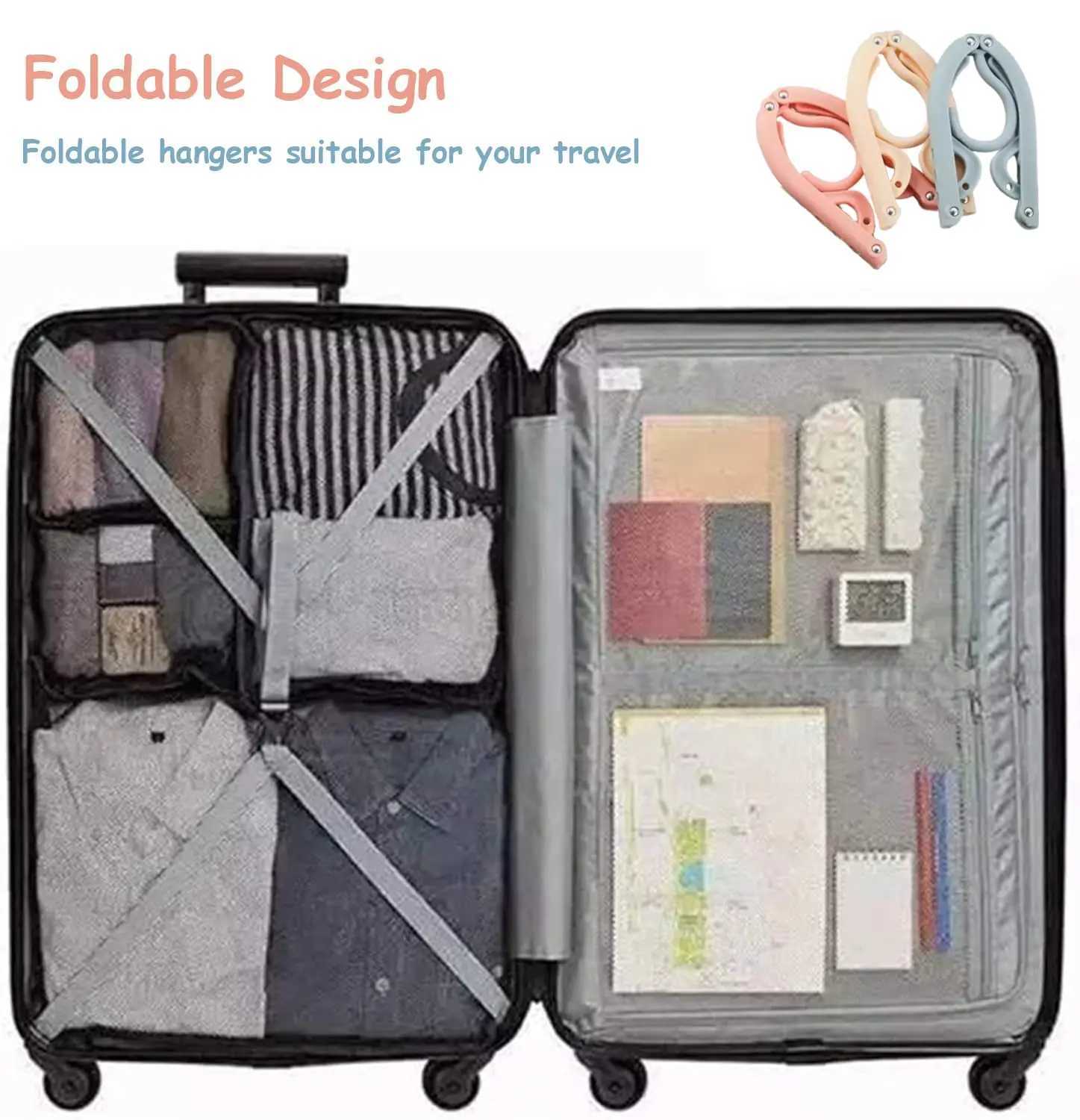 Foldable Plastic Travel Hanger Adjustable Multi-Functional Clothes Hanger for Home and Travel Hangers Convenient Hanger C251117