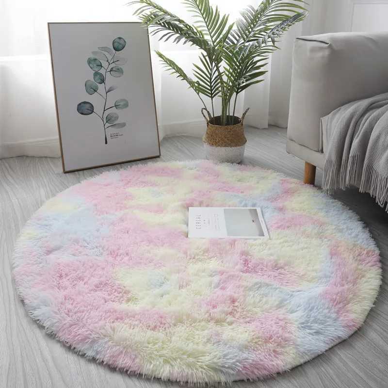 Round Fluffy Plush Carpet Super Soft Floor Mat for Bedroom Living Room Nursery Kids Room Home Cozy Decorative Area RugM251117
