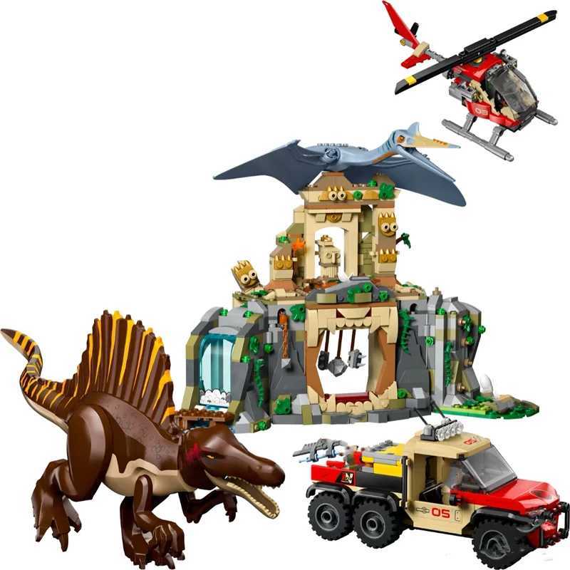 Dinosaur series Spinosaurus and Fengchen pterosaur aerial missions compatible with MOC set childrens dinosaur world park toy giftsY250417NIZT