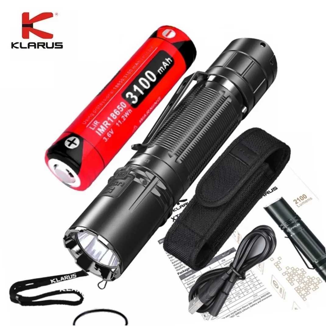 Klarus XT2CR PRO Police LED Flashlight 2100LM Torch Lighter with 18650 Battery for Camping Self Defense Hiking M251117