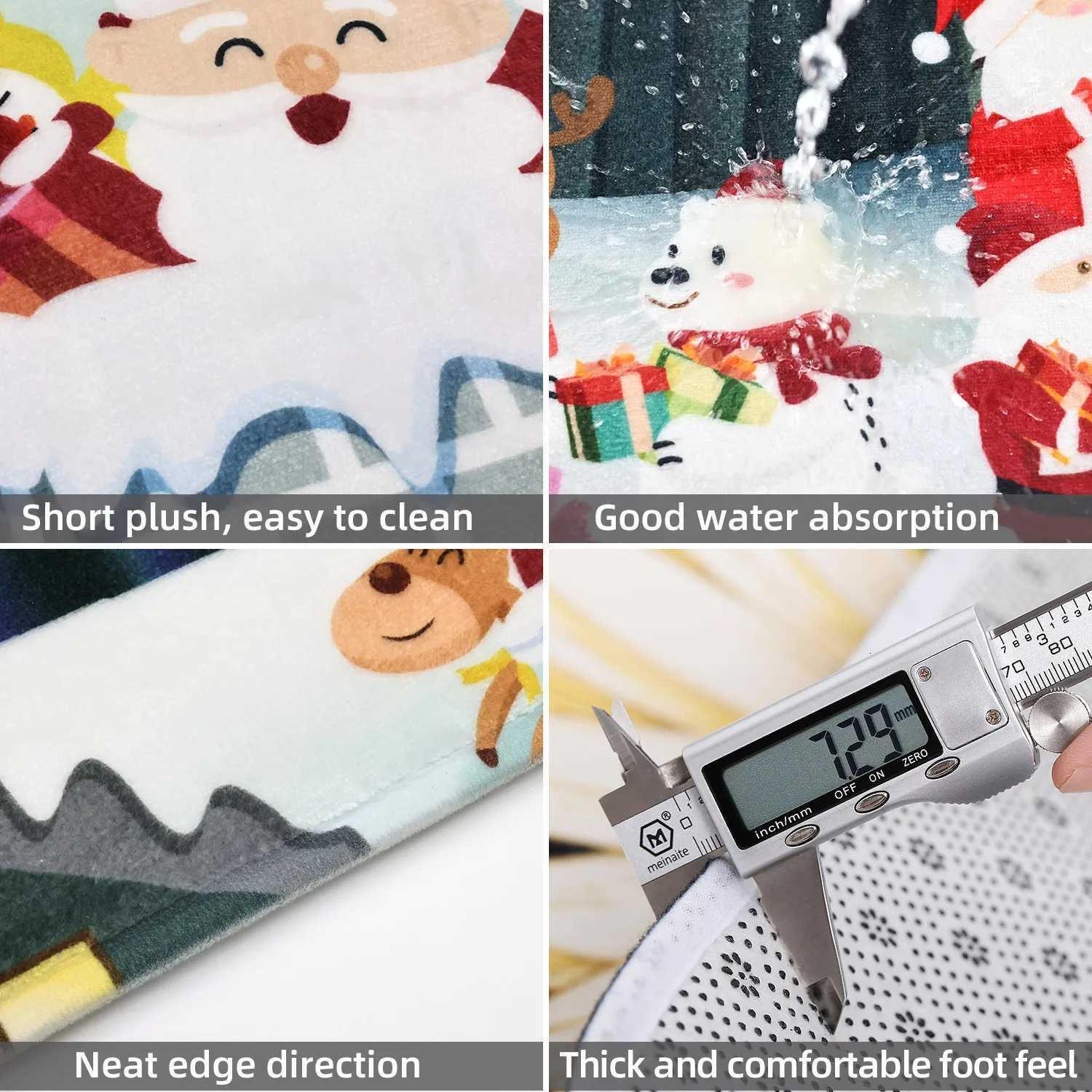 Christmas Tree Pattern Welcome Door Mat - Machine Washable Absorbent Floor MatLiving RoomKitchenHoliday Home DecorationCarpetM251117