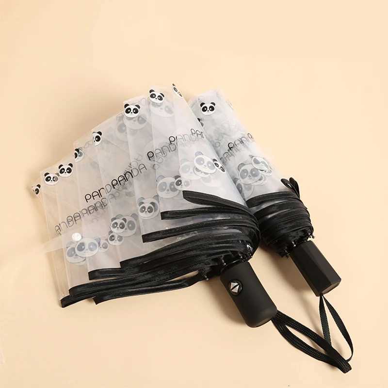 Umbrella Cute PandaBrown BearPink Rabbit Transparent Automatic Umbrella Lightweight folding umbrella Travel photo umbrella C251117