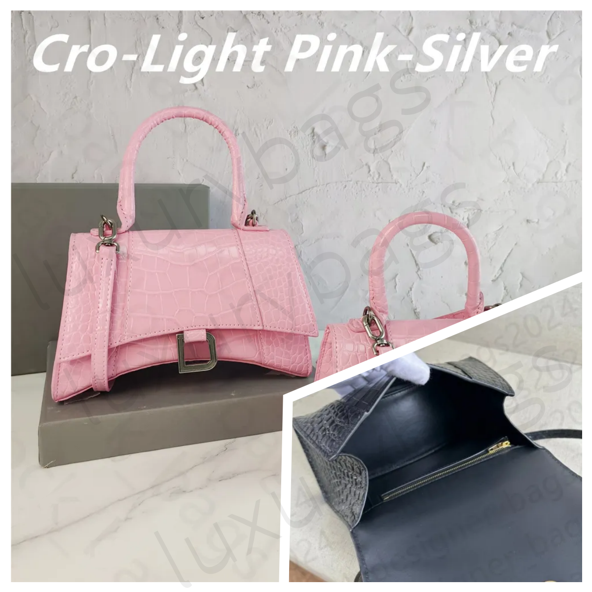 Crocodile handbag purse shoulder bag crossbody designer bags for women highest quality handle handbags mini messenger bag Letter B