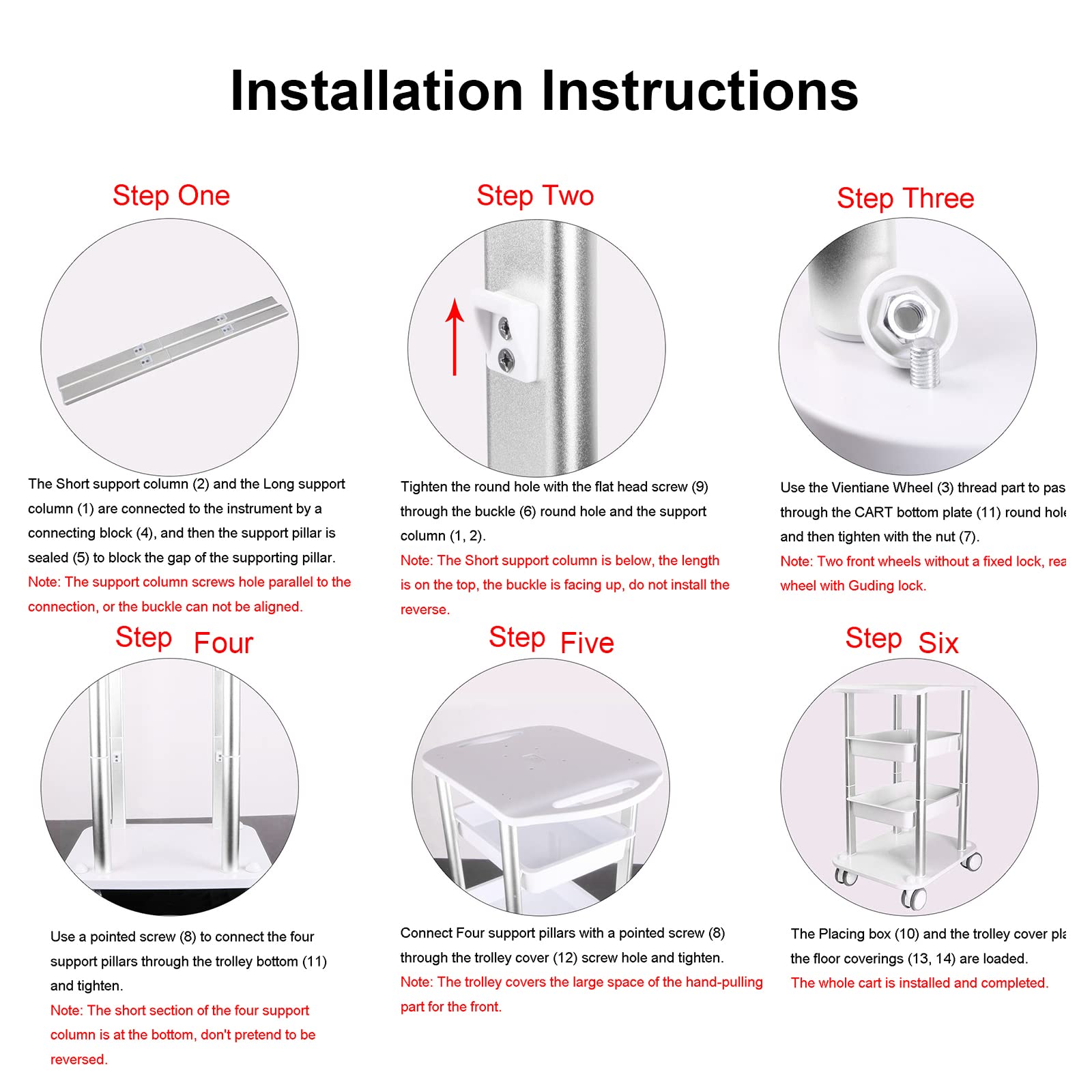 Beauty Salon Furniture Trolley Spa Styling Pedestal Rolling Cart 4 Shelf Abs Aluminum Elitzia ETTRO5
