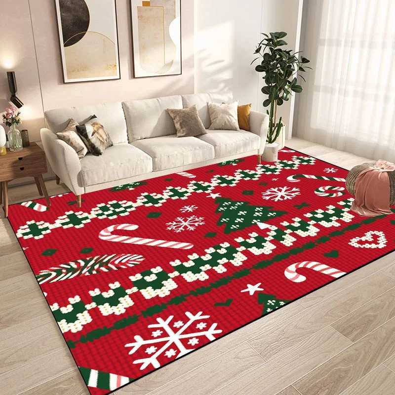 Christmas Tree Snowflake Carpet for Living Room Doormat New Year Red Decoration Home Rug Non-slip Dining Room Decor Floor MatsM251117
