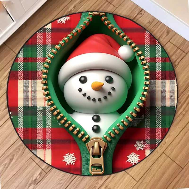 Merry Christmas Round Area Rug Bedroom Kitchen Mat Zipper Is Interesting Floor Bathroom Living Room Home Office Hallway CarpetM251117