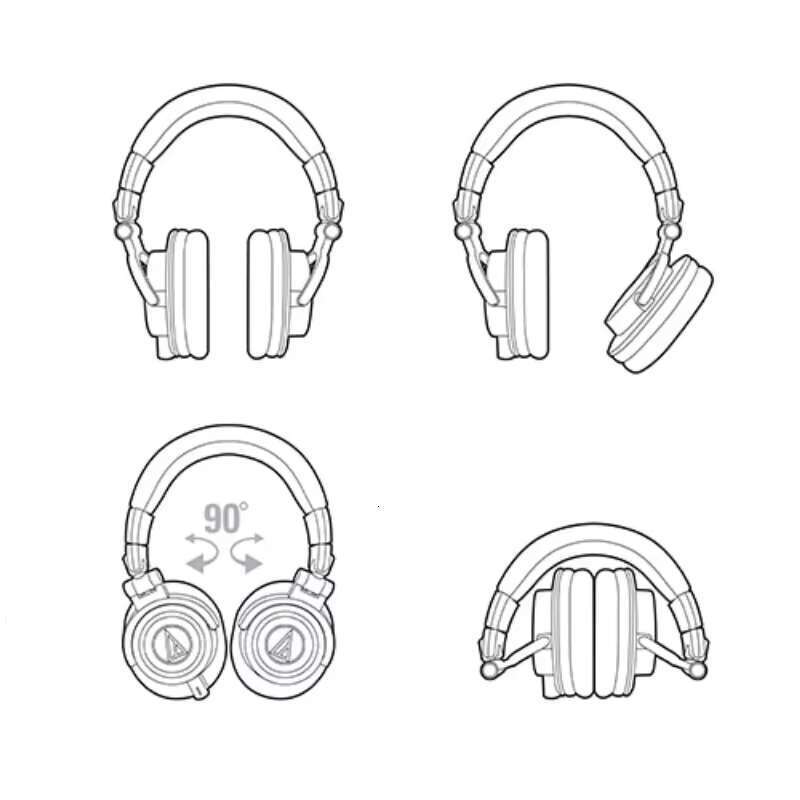 ATH-M50X professional studio monitoring high fidelity music headphones, mobile hearing aids