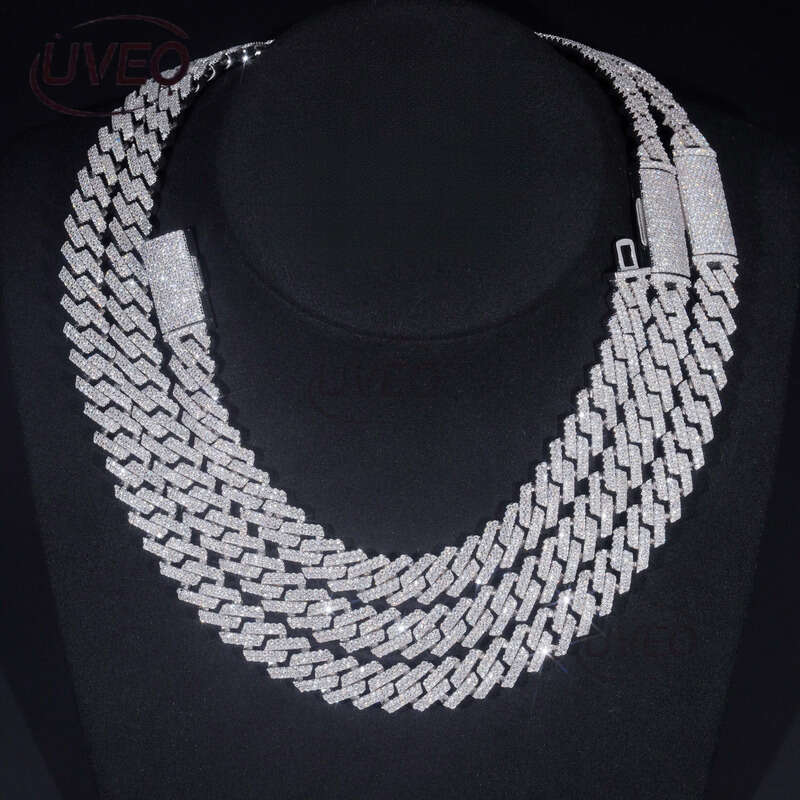 Sterling Silver VVS 925 Iced Out Gold Jewelry Moissanite Cuban Chain Hip Hop Pass Diamond Tester Pendant Cuban Link Chains High Quality Fashion Women 