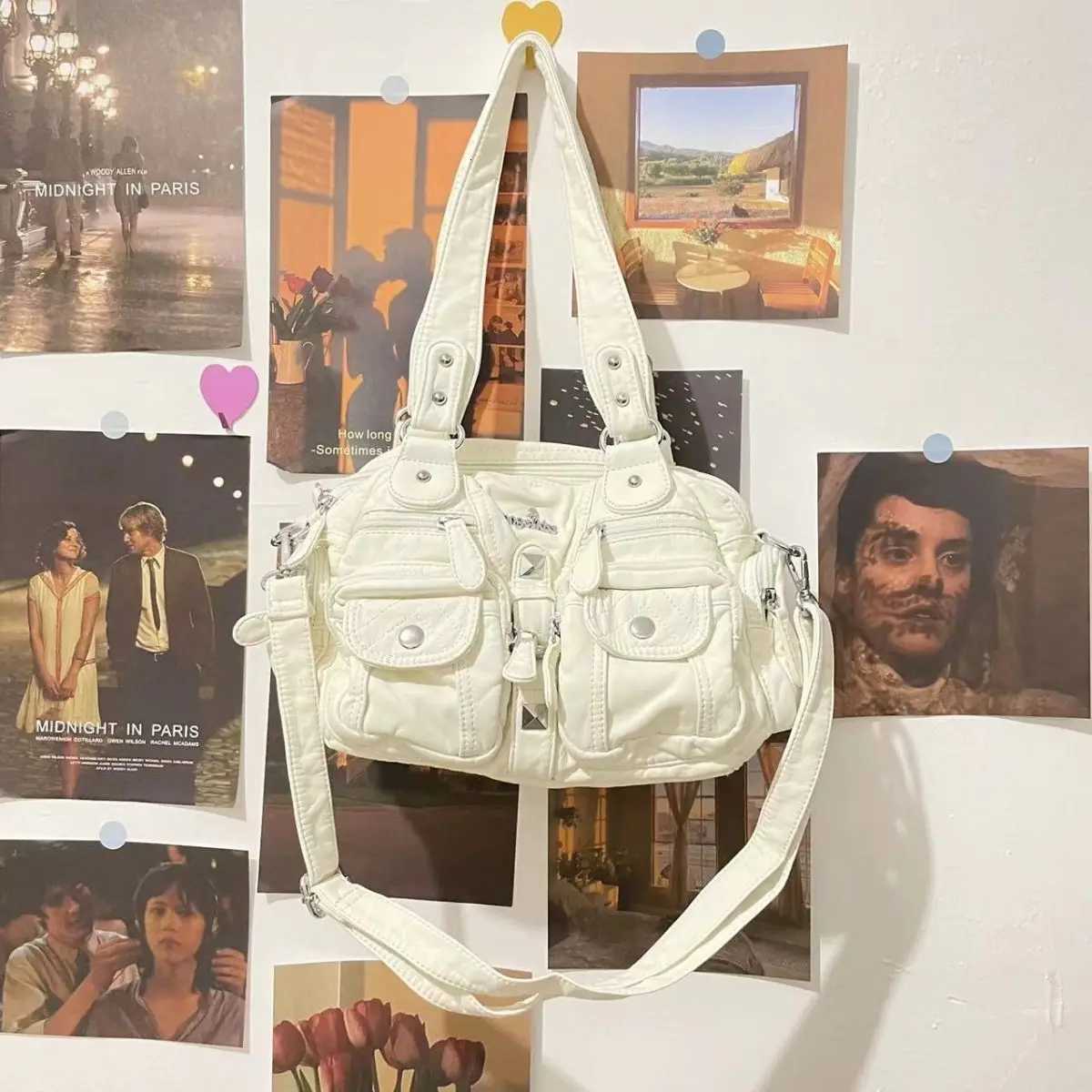 JIAERDI Vintage White Y2k Messenger Bag Purse Women Hot Girl Pu Leather Casual Shoulder Bags Female Harajuku Aesthetic HandbagW251117