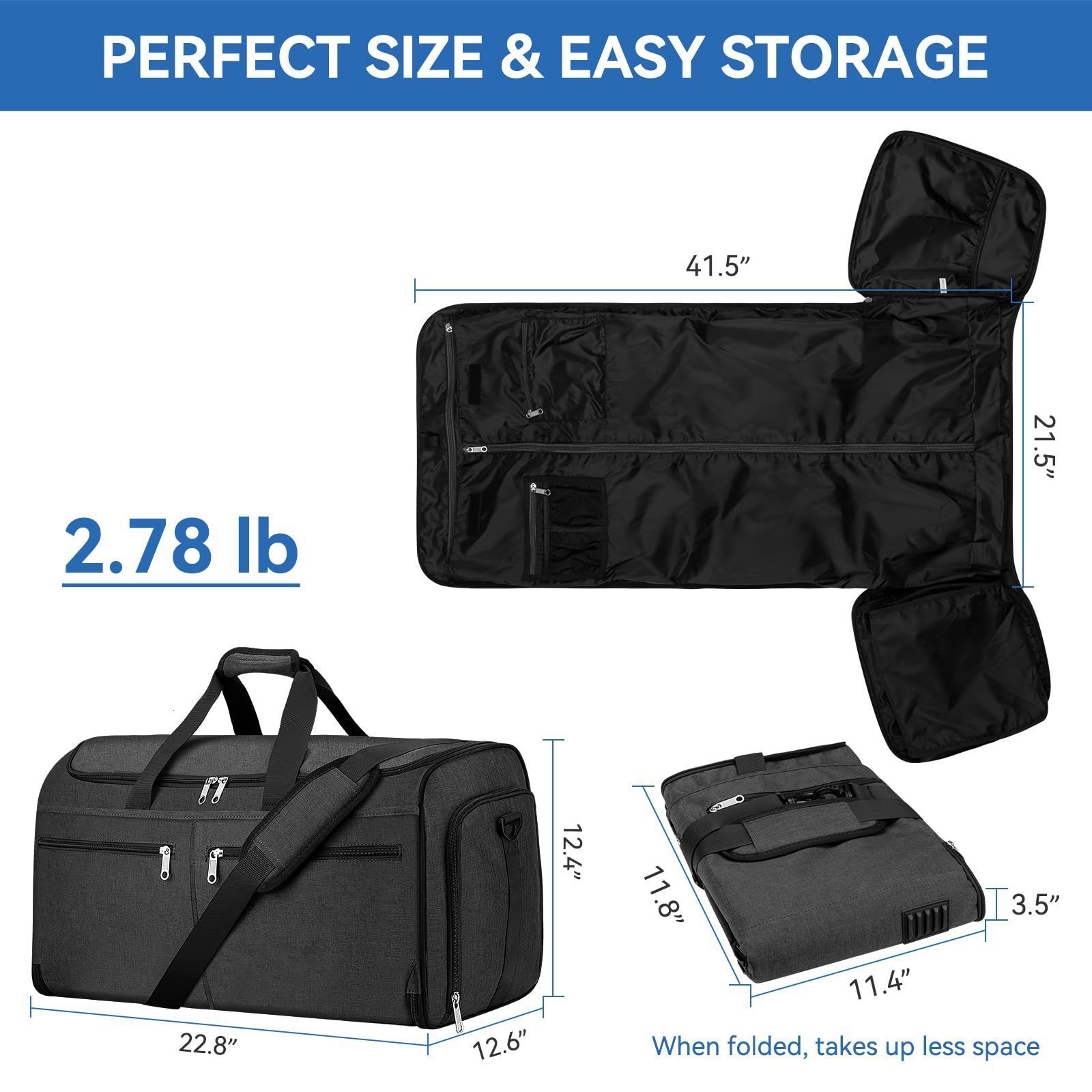 clothing convertible mens bag -2-in-1 hanging luggage set business travel bag for easy carrying 241125