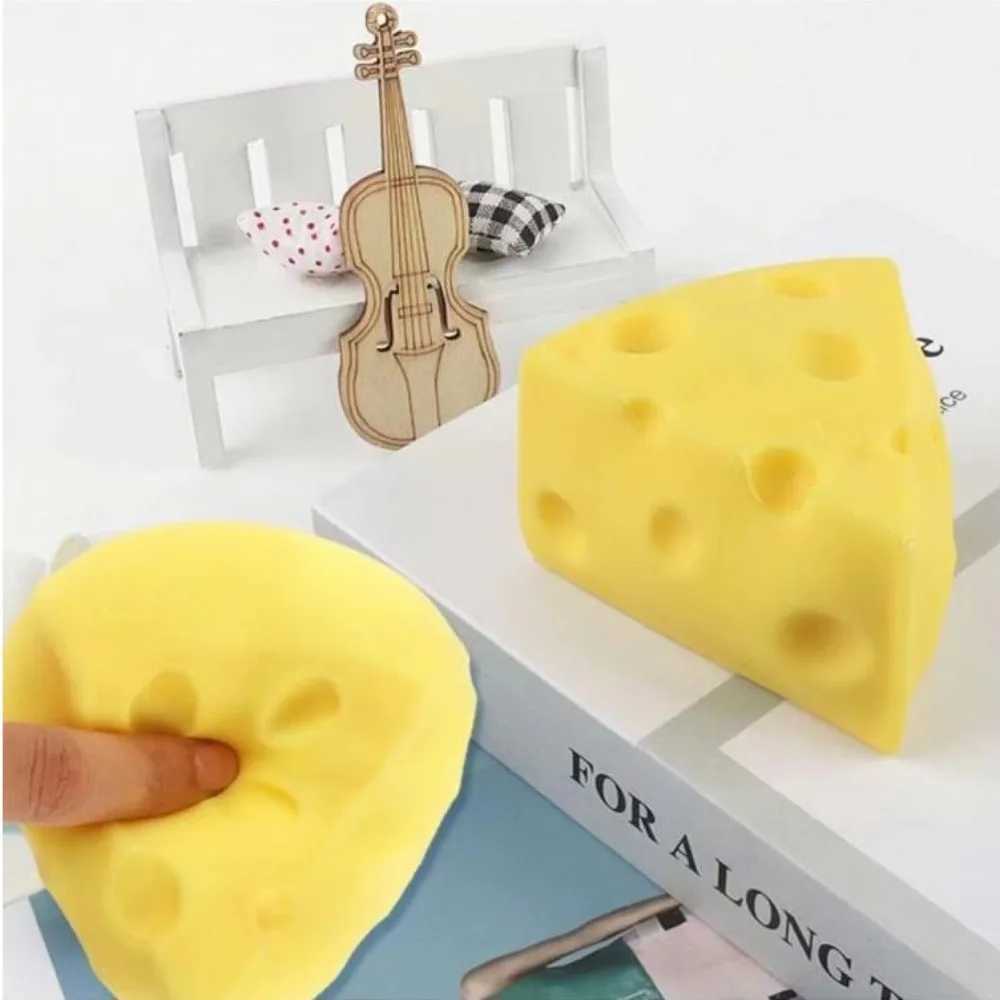 Squeeze Toy Simulation Cheese Squeeze Toys Sticky Soft Decompressing Pinching Cheese Cute Slow Rebound Relief Relax Toys J251117