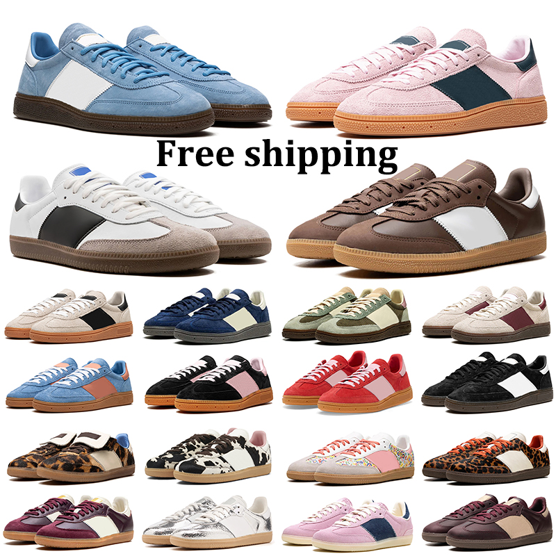 Free shipping designer casual shoes for men women popular red black white gray brown plat sneakers suede patchwork leather mens womens trainers