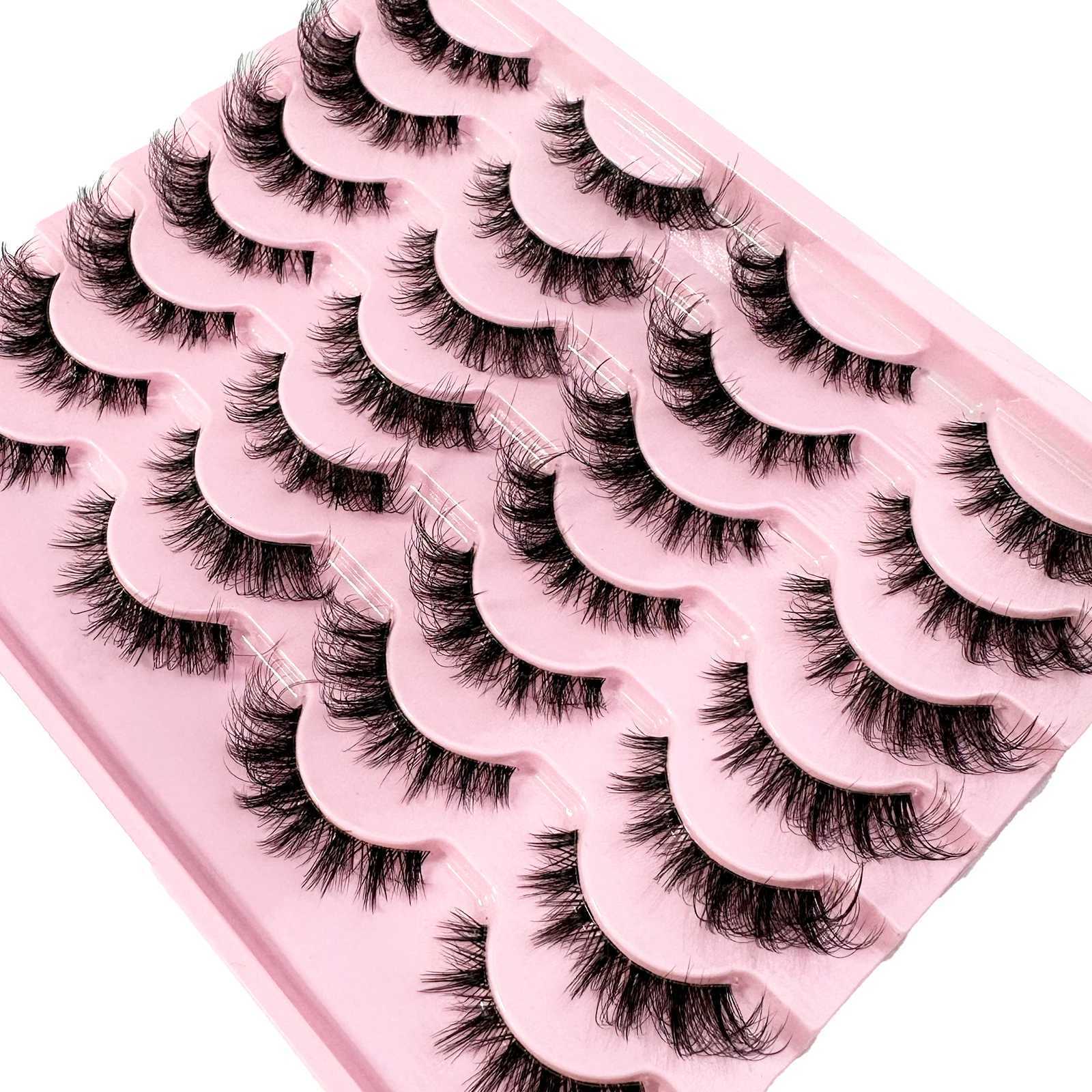 14Pairs False Eyelashes Soft Natural Cat Eye Lashes Clear Band Make up 3D Mink Lashes Fluffy Eyelashes maquillaje Faux CilsT251117