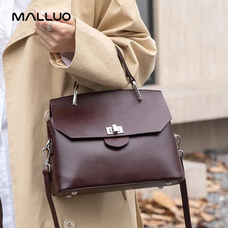 Woman's Cow Real Leather Shoulder Bag Female Retro Casual Cowhide Crossbody Bags Ladies Fashion Classics Versatile Handbags Lady