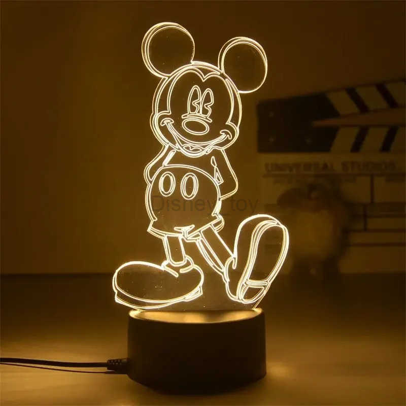 Disney Mickey Night Light 3D Minnie Mouse Visual LED animated character model cartoon desktop creative decoration bedroom bedside lamp Y2504017