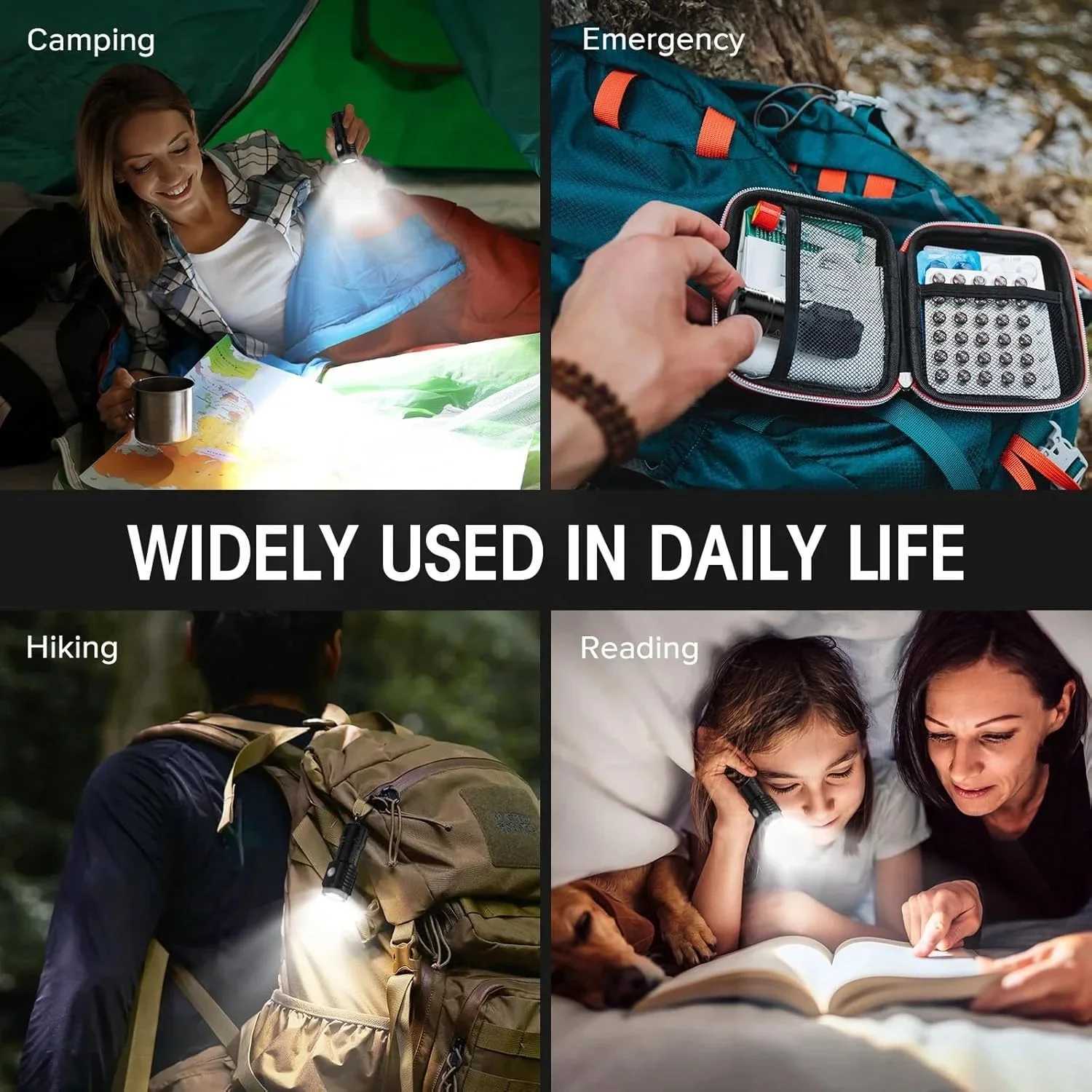 Ultra-bright Rechargeable LED Pen Clip Mini Flashlight Handheld Torch Portable Waterproof Lamp for Nigh Work Emergency Camping M251117