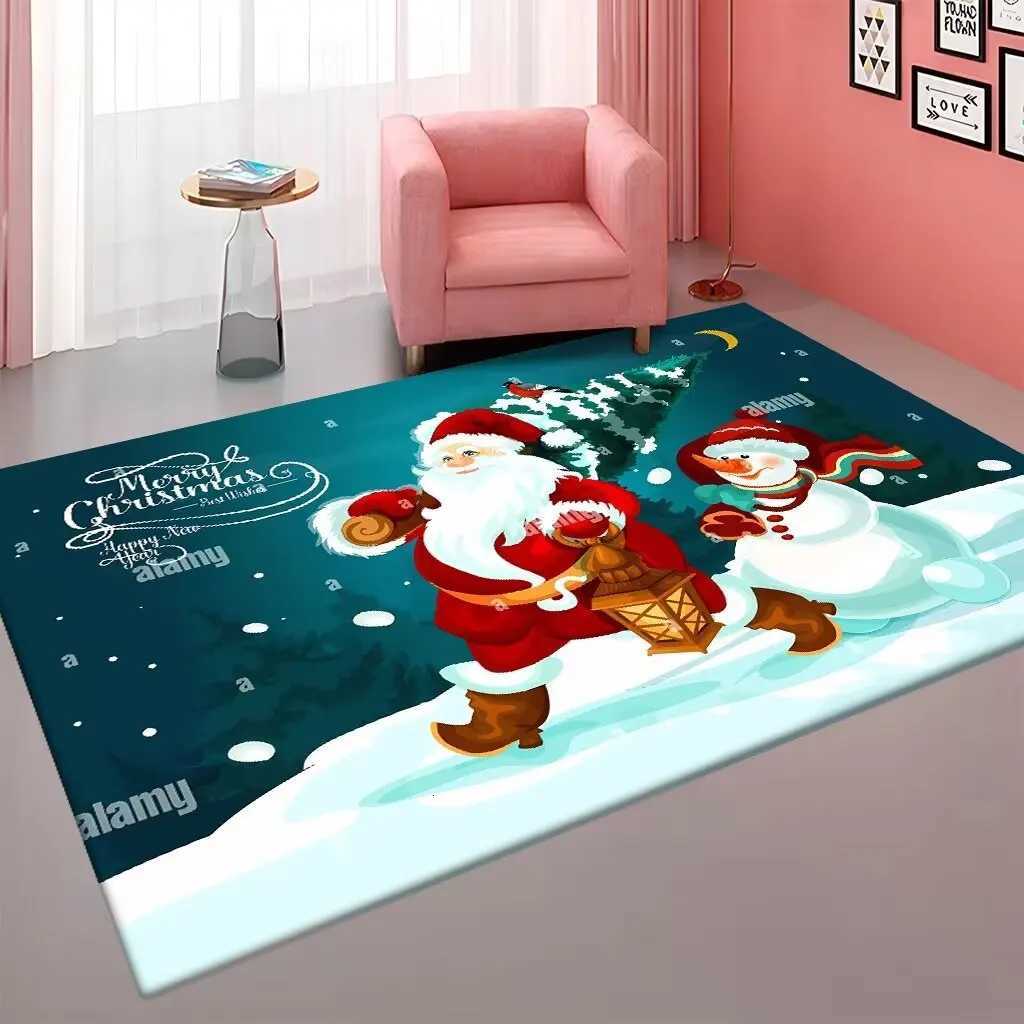 New Christmas carpet crystal velvet Christmas carpet living room dirt resistant easy to take care of absorbent non-slip carpetM251117