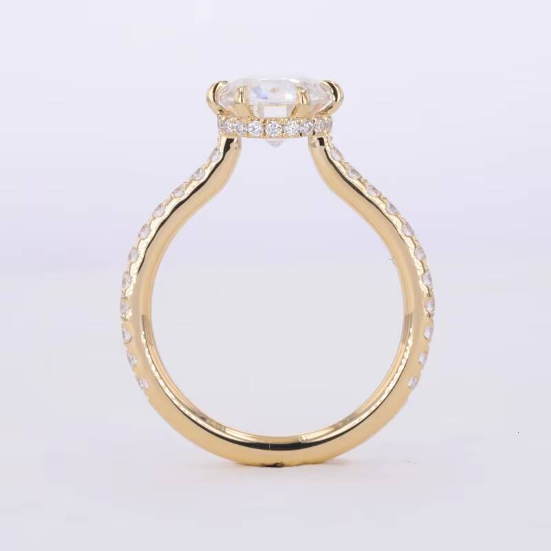 STARSGEM Mossanite Jewelry 14k Solid Gold Eternity Band Engagement Wedding Rings Set