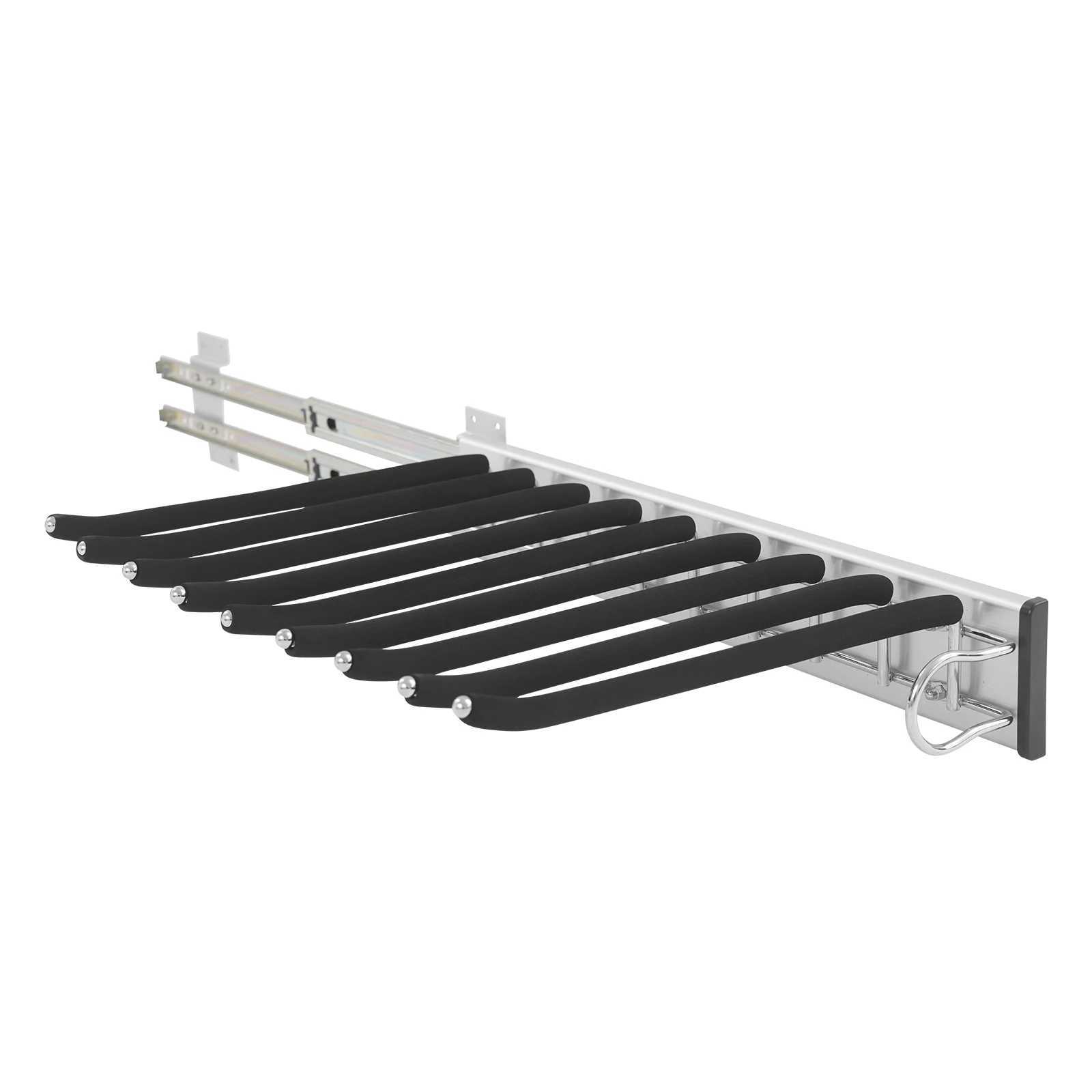 Bymaocar 46325cm Pull Out Trousers Rack Sliding Pants Rack 9-rod Side Mounted Trouser Hanger C251117