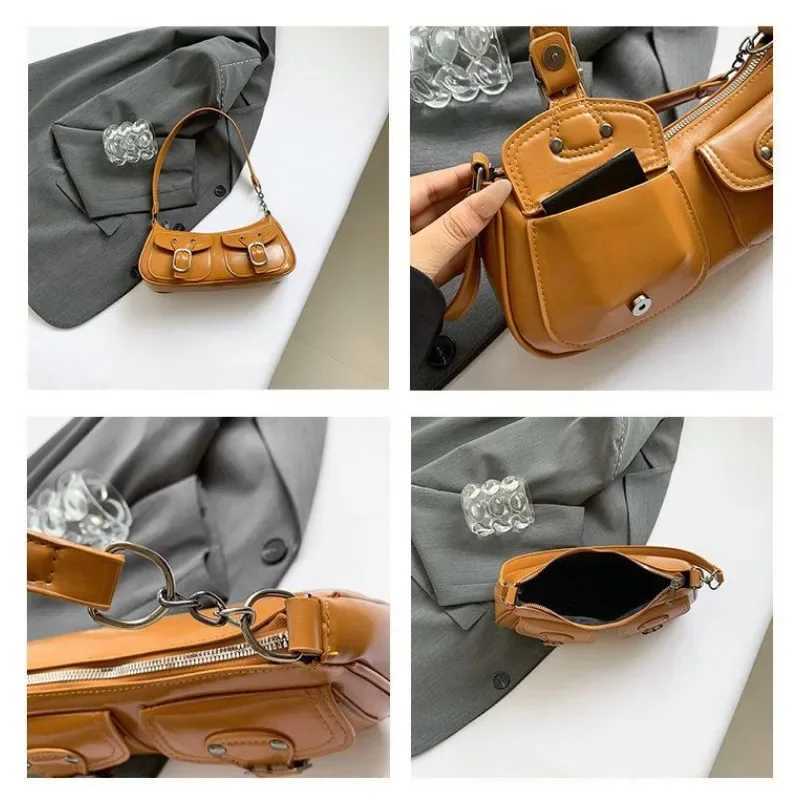 High-grade Temperament Ladies Fashion New Retro Underarm Bag Network Red Everything Instagram Simple Motorcycle Bag Good-lookingW251115