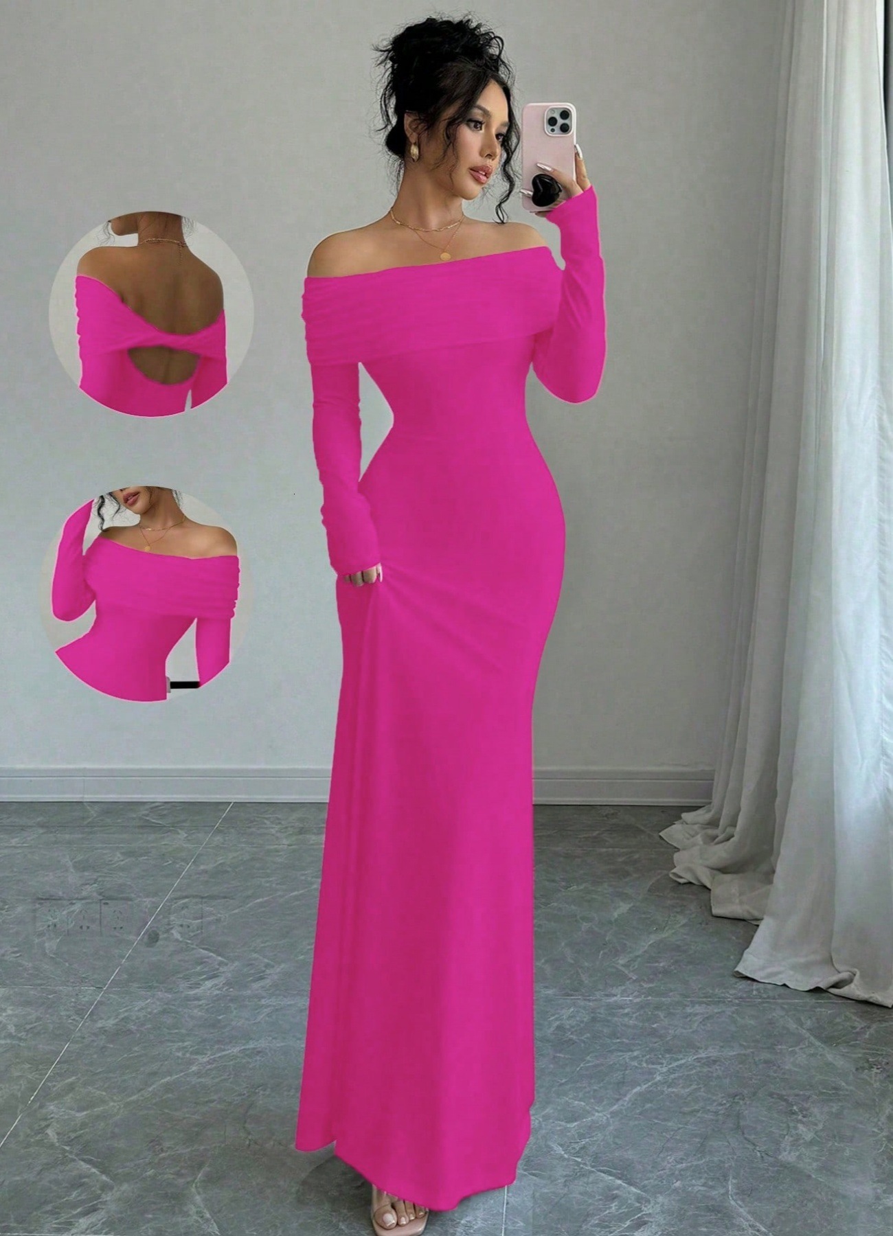 New sexy backless off shoulder dress, elegant long skirt, evening dress, designer fashion dress