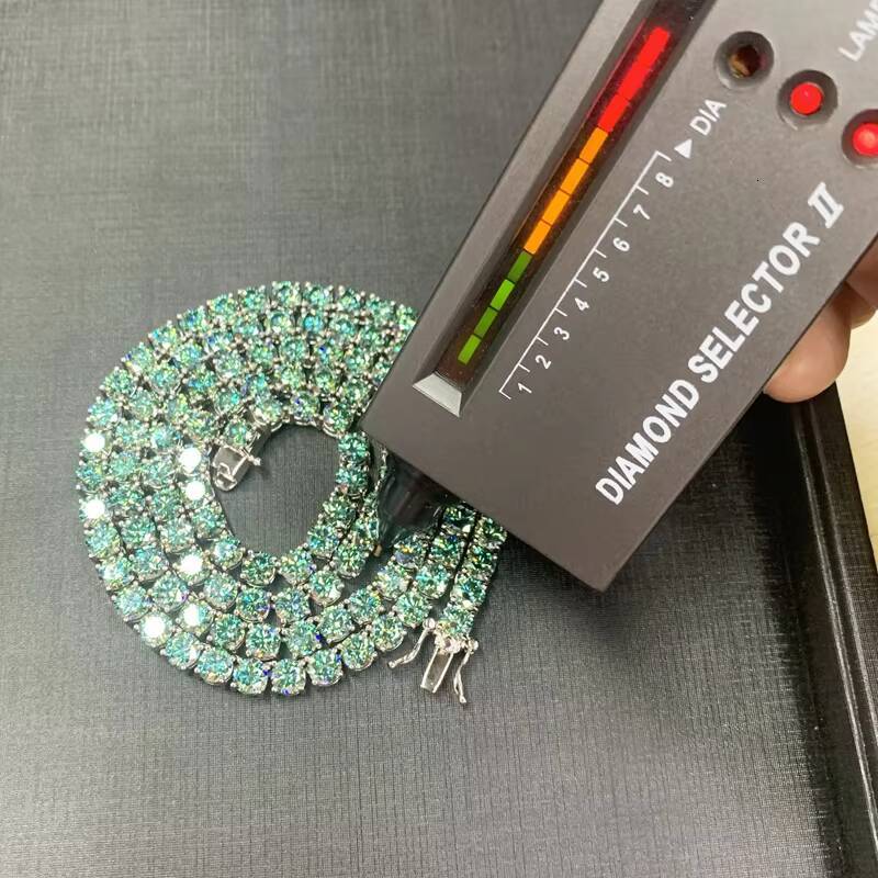 AAA Gems Unique Design Hip Hop 5mm 4mm Sterling Silver VVS Moissanite Tennis Chains Moissanite 925 With GRA