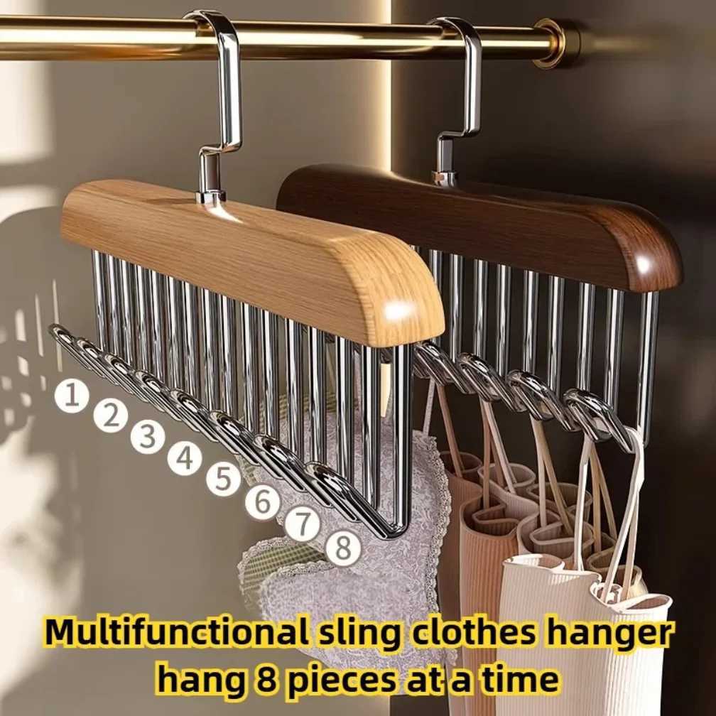 Multi-functional Belt Hanger Clothes Organizer Multifunctional Wooden Underwear Vest Storage Home Dorm Wave Hanger Drying Rack C251117