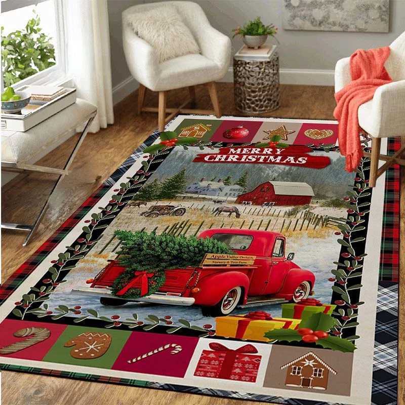 Christmas Santa Claus Carpet for Living Room Decor Hallway Balcony Long Carpet Sofa Table Large Area Rugs Anti-slip Bedroom MatM251117