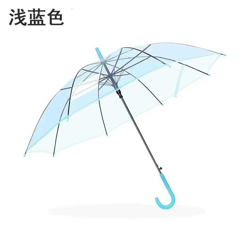 Automatic Transparent Umbrella for Students and Children Long Handle Straight Rod Environmentally Friendly Transparent Umbrella C251117