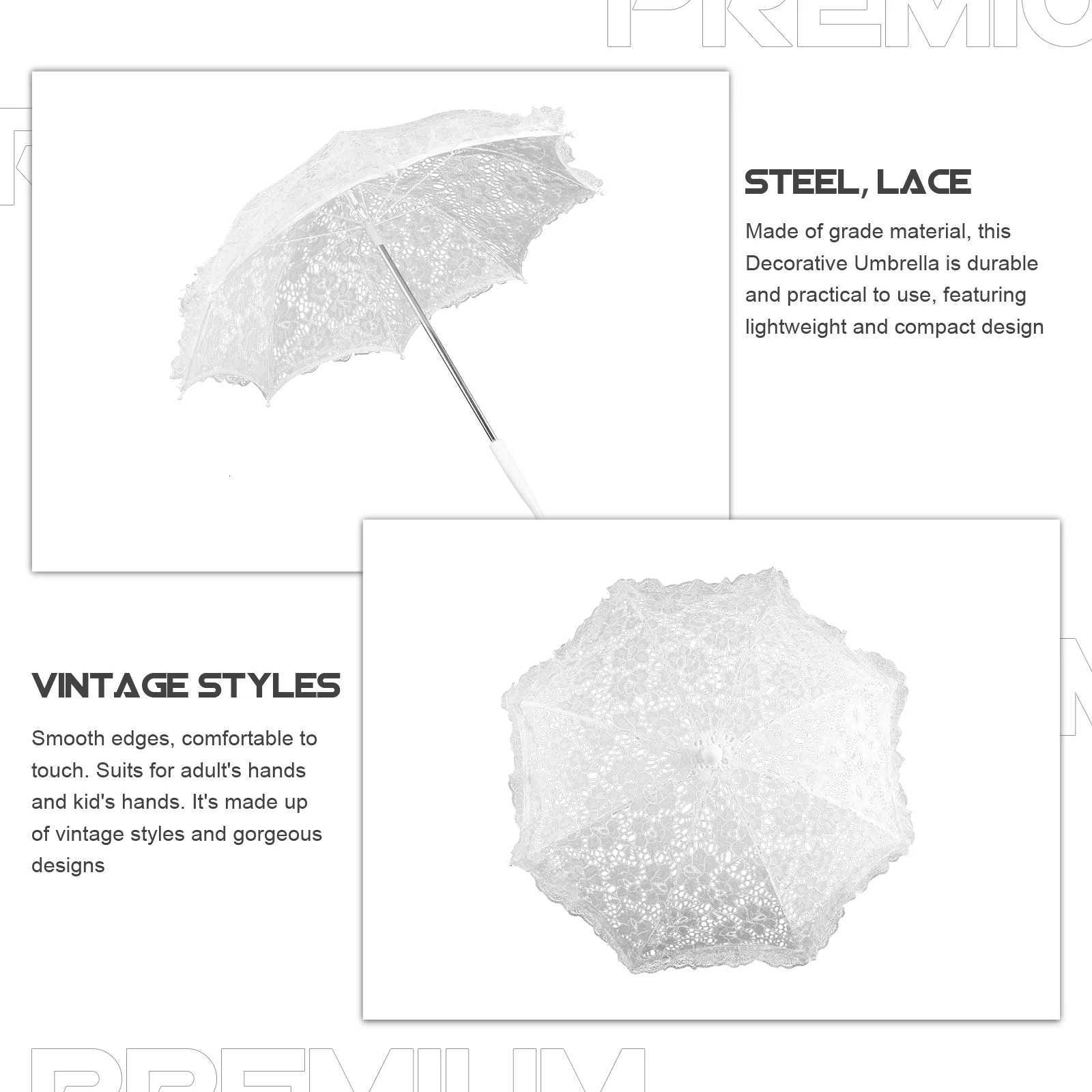 Prop Umbrella Dress for Girls Performance Room Decor Mini Lace Steel Wedding Photography Child Decorative C251117