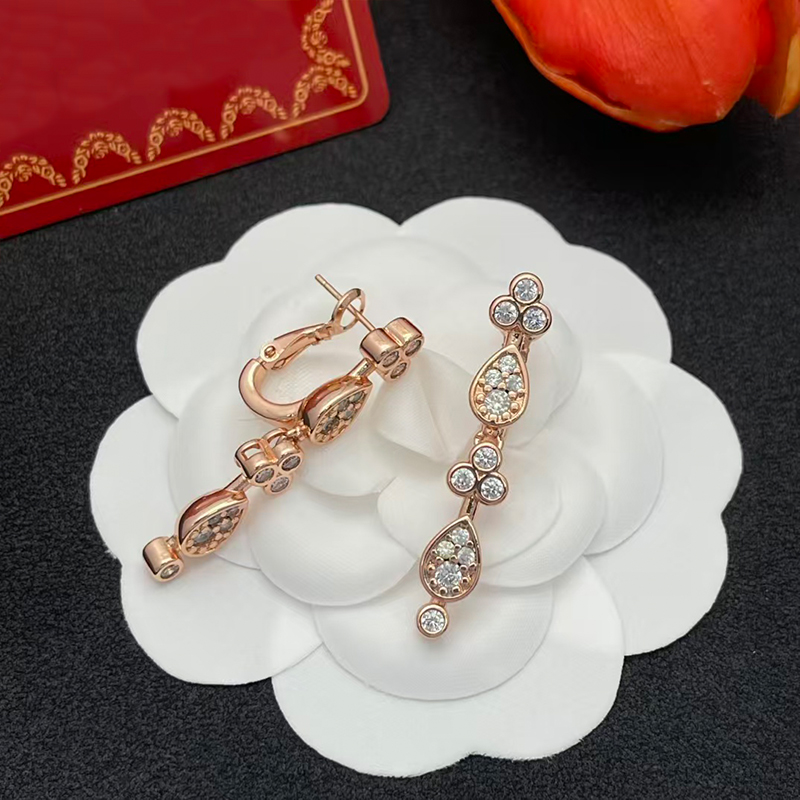Luxury Crystal Long Earrings Brand Love Earrings Classic Diamond Pendant Earrings for Women Jewelry Designers Christmas Gift