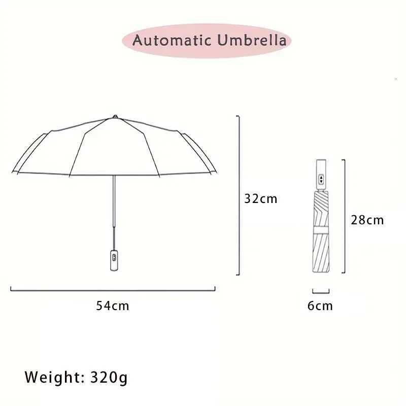 Folding fruit umbrella fully automatic windproof umbrella dual-purpose unisex umbrella anti-ultraviolet parasol easy to carry C251117