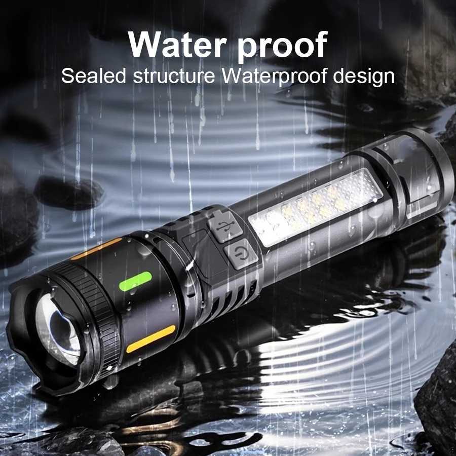 New 990000LM Ultra Powerful Flashlight IPX6 Telescopic Zoom Flash Lights Type-c Rechargeable LED Torch Outdoor Adventure Camping M251117