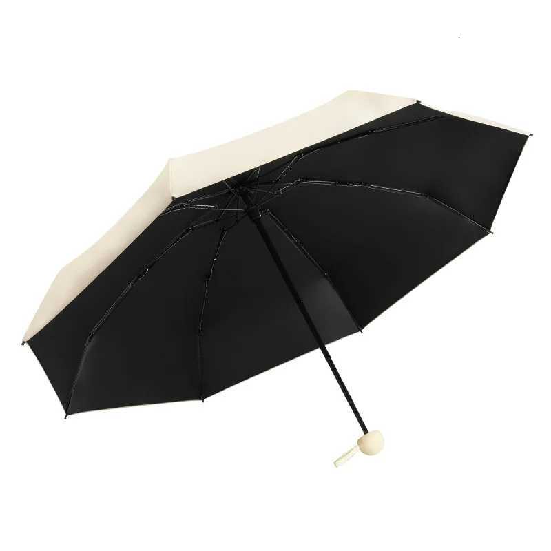 Capsule Umbrella Portable Mini Sunshade Sunscreen Rain Umbrella Black Rubber Alloy Handle Foldable Sun Rain Dual Use C251117