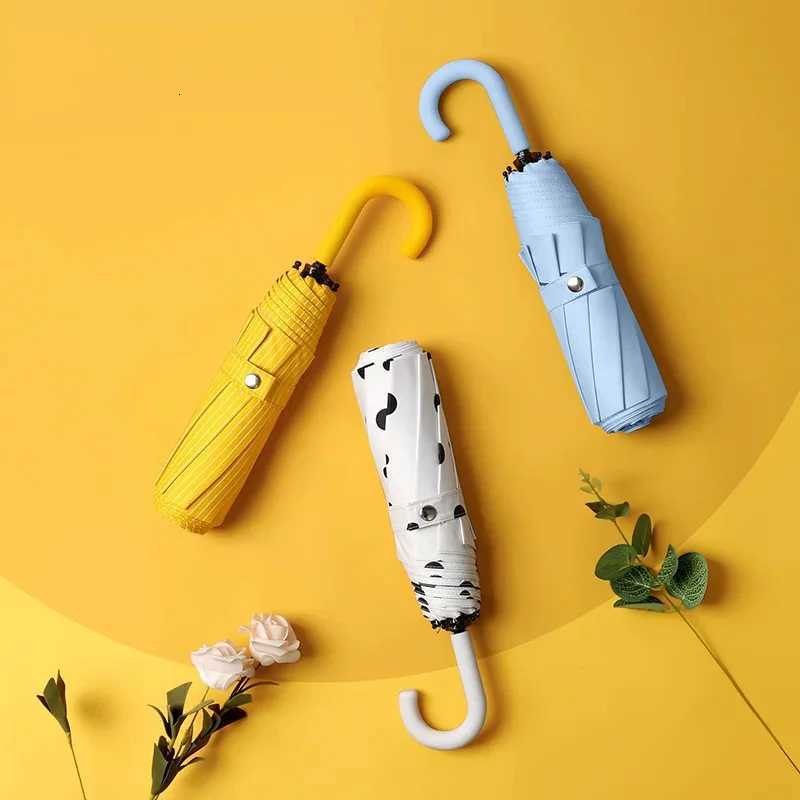 U-shaped handle Pocket Umbrella Anti UV Paraguas Sun Umbrella Rain Windproof 3 Folding Portable Umbrellas for Women C251117