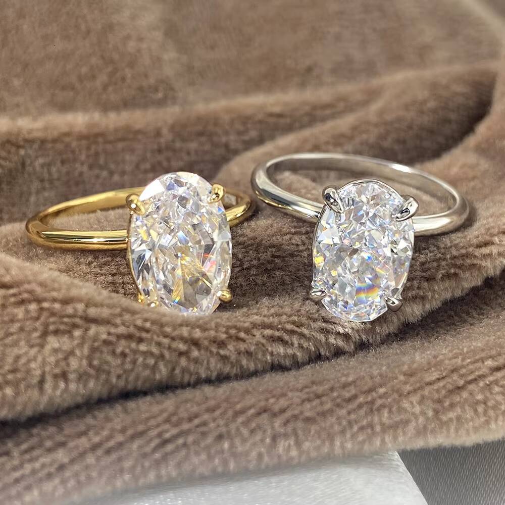 FOXI High Quality 8A Iced Cut Stone 925 Silver Ring Women Engagement 925 Sterling Silver Ring in Stock