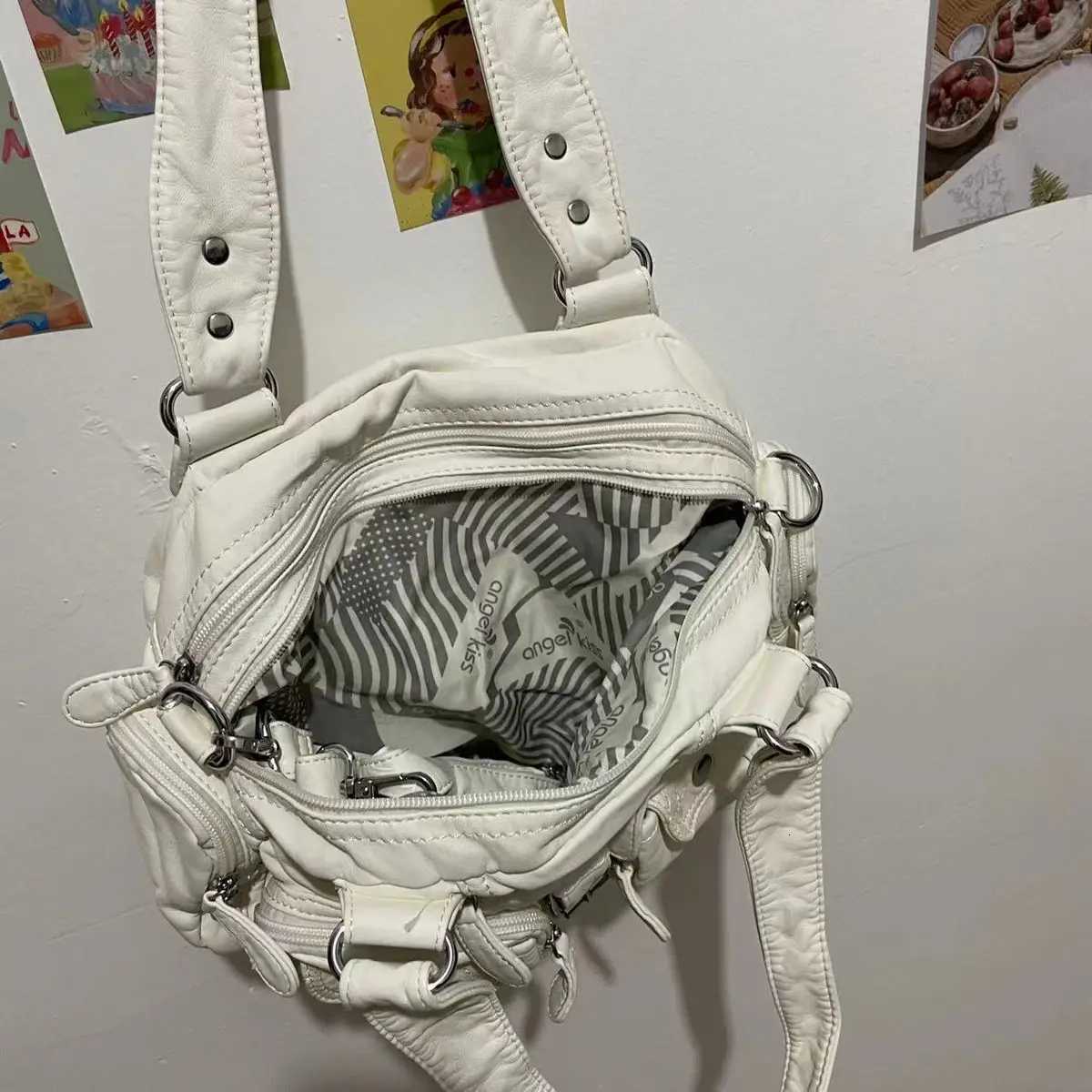 JIAERDI Vintage White Y2k Messenger Bag Purse Women Hot Girl Pu Leather Casual Shoulder Bags Female Harajuku Aesthetic HandbagW251117